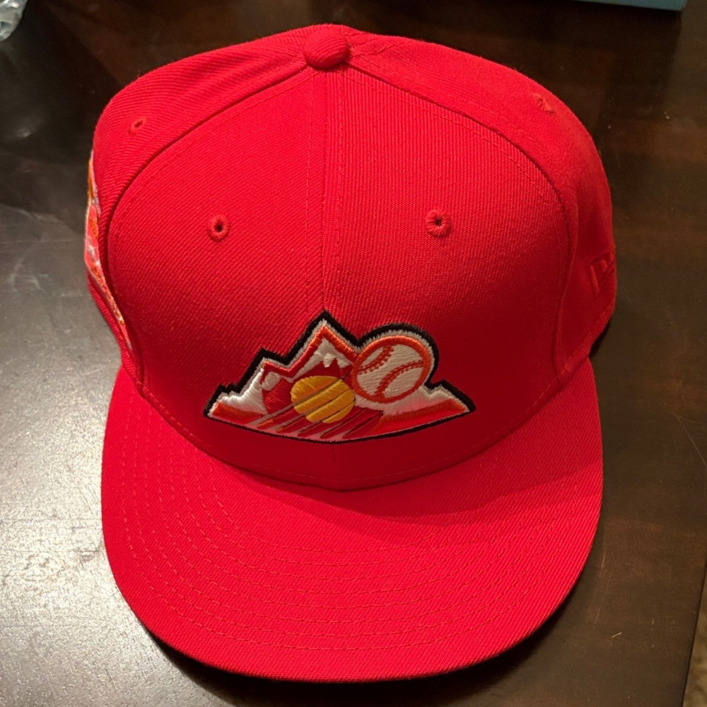 Red Kids Cap with Sports Patch